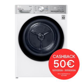 Foto frontale dell'asciugatrice LG RH90V9AV2QR con cashback